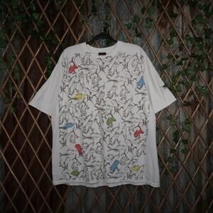 XXL - Vintage Y2K Dr. Seuss 1 fish red fish cartoon t-shirt